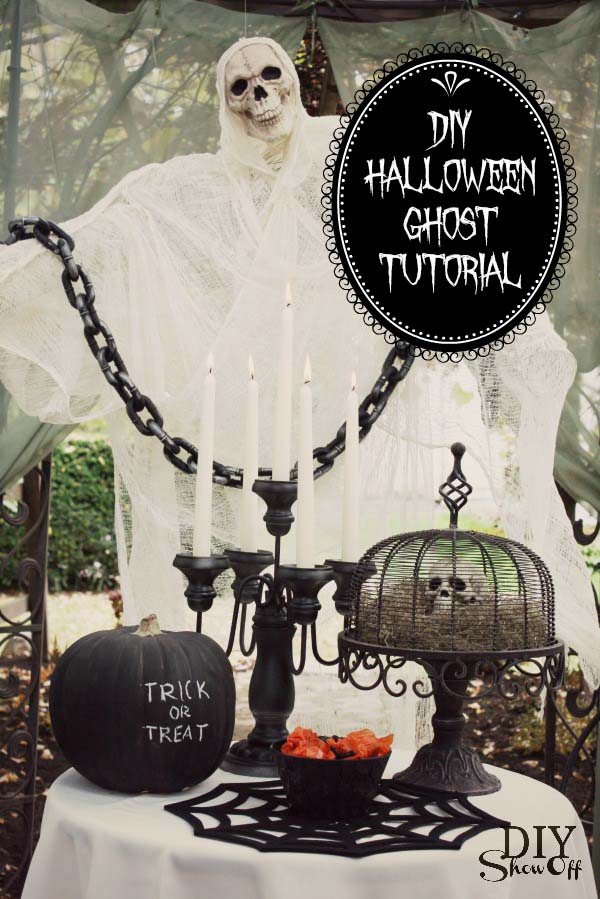 DIY Halloween Ghost #halloweendecorations #halloween #diyhalloween #halloweendecor #decorhomeideas