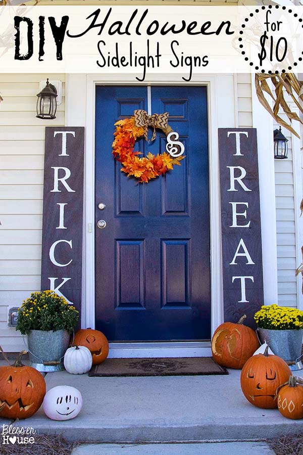 DIY Halloween Sign Trick or Treat #halloweendecorations #halloween #diyhalloween #halloweendecor #decorhomeideas