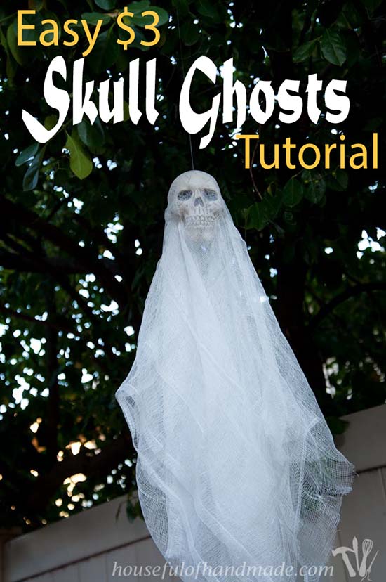 DIY Halloween Skull Ghost #halloweendecorations #halloween #diyhalloween #halloweendecor #decorhomeideas