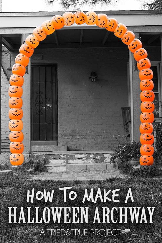 DIY Halloween outdoor archway decoration #halloweendecorations #halloween #diyhalloween #halloweendecor #decorhomeideas