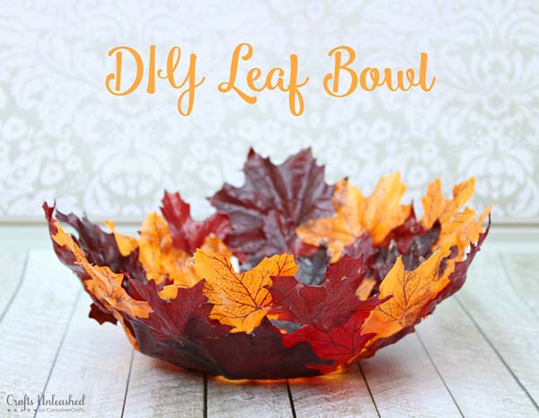 DIY Leaf Bowl #craft #fall #falldecor #falldecorideas #decorhomeideas