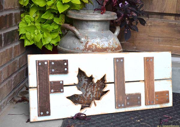 DIY wooden fall sign craft ideas #craft #fall #falldecor #falldecorideas #decorhomeideas