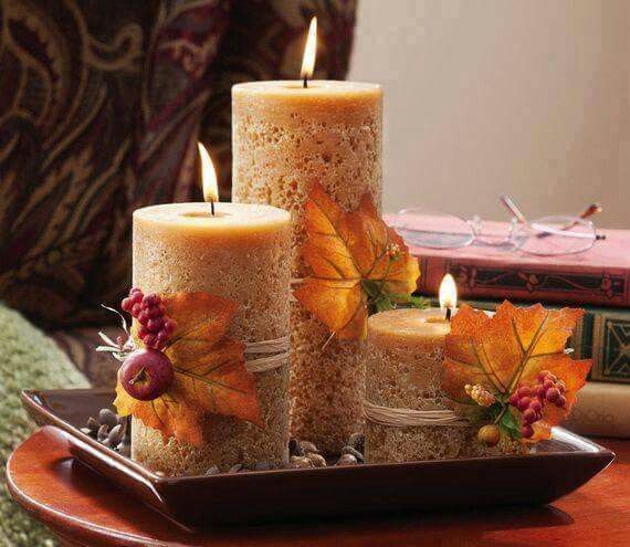 Easy DIY Fall Candle Decoration #falldecor #fallideas #candles #candlesdecor #decorhomeideas