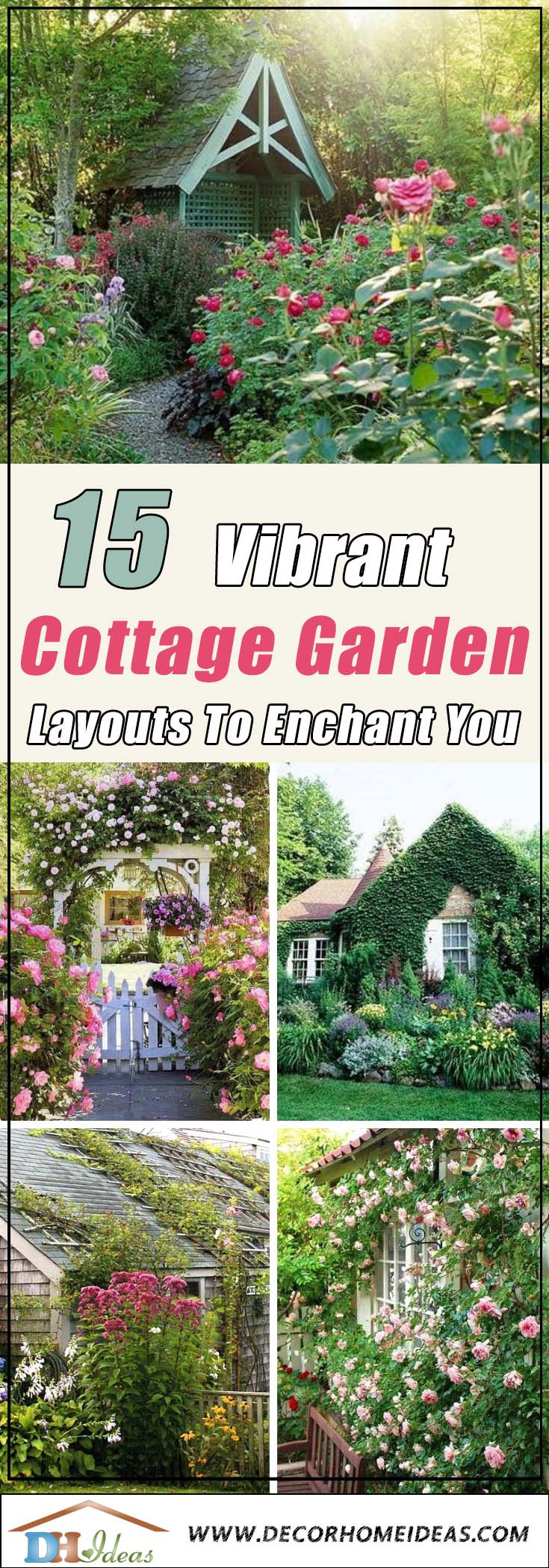 Vibrant Cottage Garden Layouts To Enchant You #cottagegarden #cottage #garden #landscaping #backyard #flowers #decorhomeideas