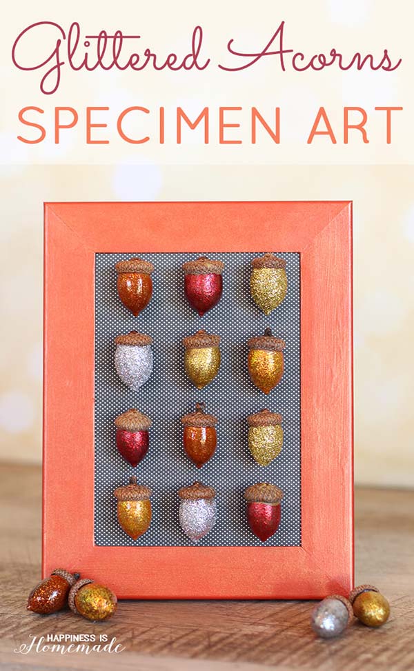 Glittered Acorn Art #craft #fall #falldecor #falldecorideas #decorhomeideas