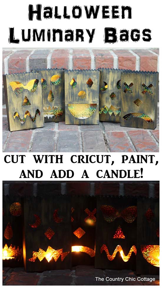 Halloween luminary bags #halloweendecorations #halloween #diyhalloween #halloweendecor #decorhomeideas