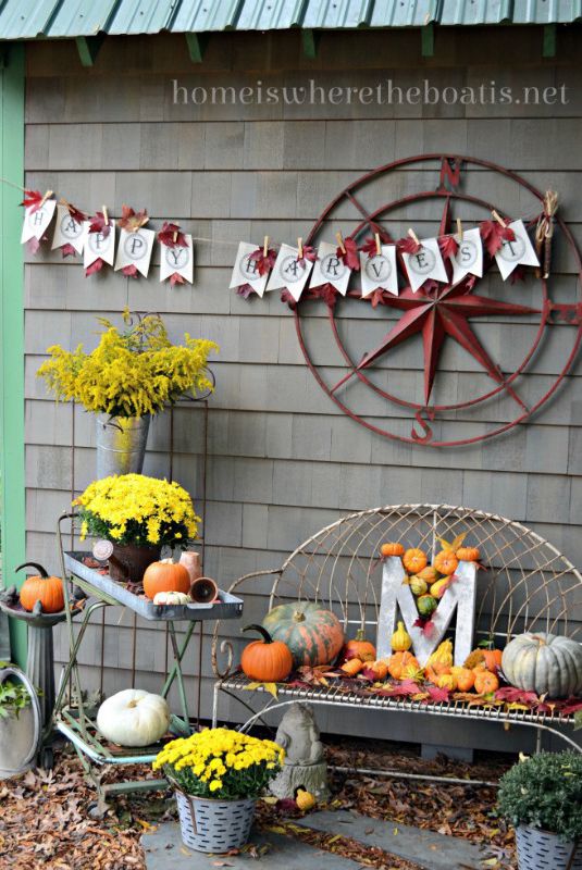 Happy Harvest Sign fall crafts #craft #fall #falldecor #falldecorideas #decorhomeideas