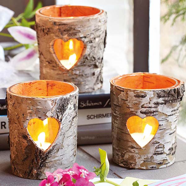 Heart shaped fall candle decorations