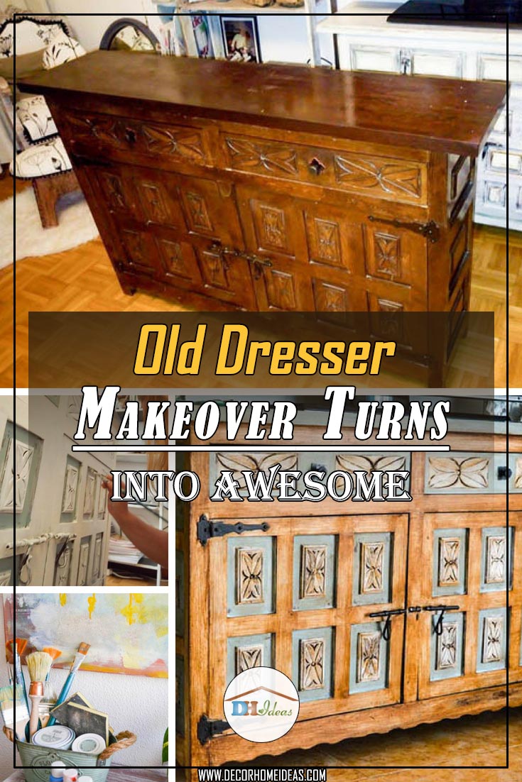 Old dresser turned into masterpiece #makeover #dresser