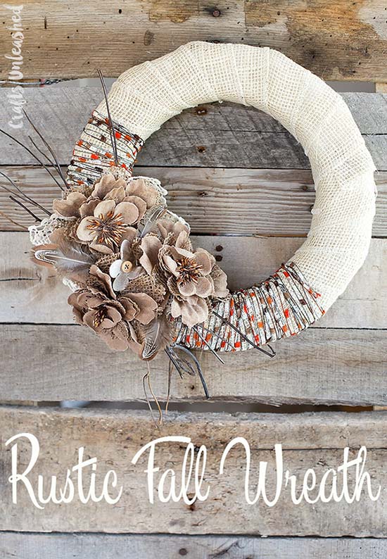 Rustic Fall Wreath #craft #fall #falldecor #falldecorideas #decorhomeideas