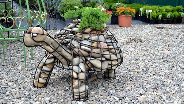 Art gabion planter #gabion #gabionplanter #flowerplanter #gardenideas #decorhomeideas