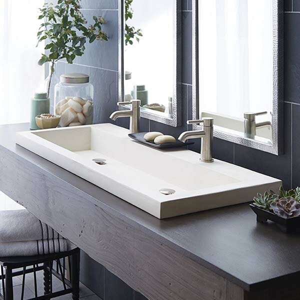 Modern bathroom trough sink #troughsink #sink #bathroom #bathroomsink #decorhomeideas