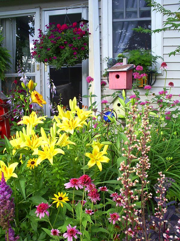 Cottage garden layout birdhouse #cottagegarden #cottage #garden #landscaping #backyard #flowers #decorhomeideas