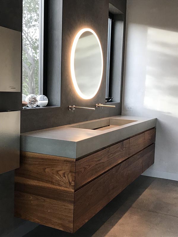 Custom made concrete trough sink #troughsink #bathroom #sink #concretesink #bathroomideas #decorhomeideas