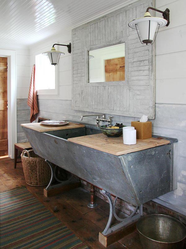 Diy concrete trough bathroom sink #troughsink #bathroom #sink #concretesink #bathroomideas #decorhomeideas