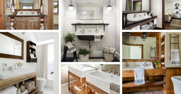 14 Amazing Farmhouse Trough Bathroom Sink Designs