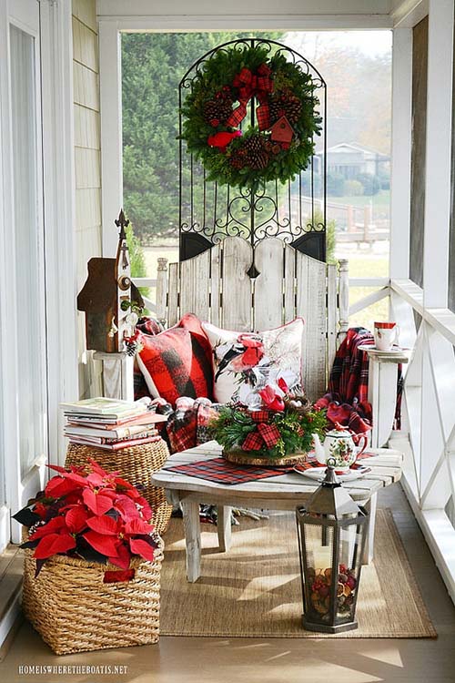 Front porch decor for Christmas #Christmasdecoration #Christmas #frontporch #porch #decoration #decorhomeideas