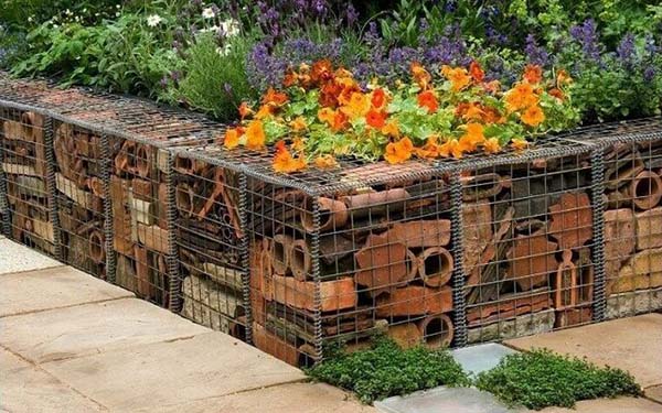 Gabion planter repurposed items #gabion #gabionplanter #flowerplanter #gardenideas #decorhomeideas