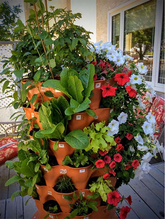 Garden tower planter #tieredplanter #flowerplanter #planter #flowerpot #decorhomeideas