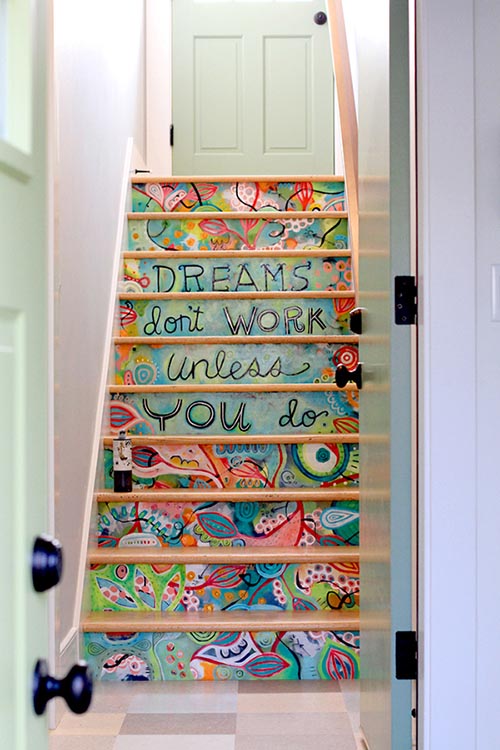 Kids art stairs decor #staircase #stairs #stairway #stairsdecoration #homedecor #decorhomeideas