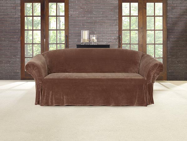 Plush box cushion sofa slipcover #slipcover #sofaslipcover #sofa #homedecor #decorhomeideas