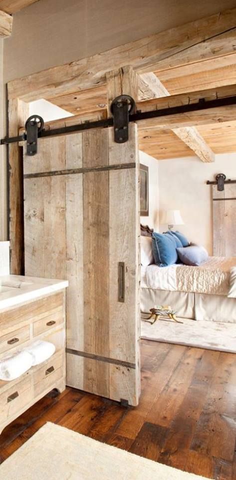 Bedroom sliding barn door #barndoor #bedroom #interior #homedecor #decorhomeideas