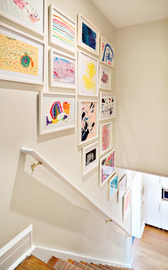 Staircase decoration kids art gallery #staircase #stairs #stairway #stairsdecoration #homedecor #decorhomeideas