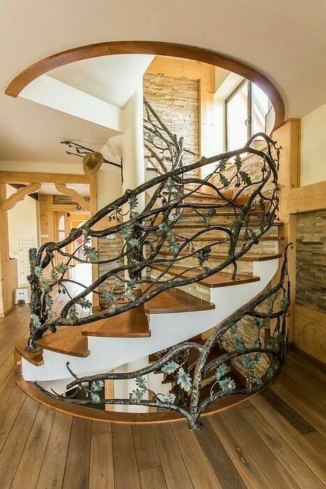 Staircase railing decoration ideas #staircase #stairs #stairway #stairsdecoration #homedecor #decorhomeideas