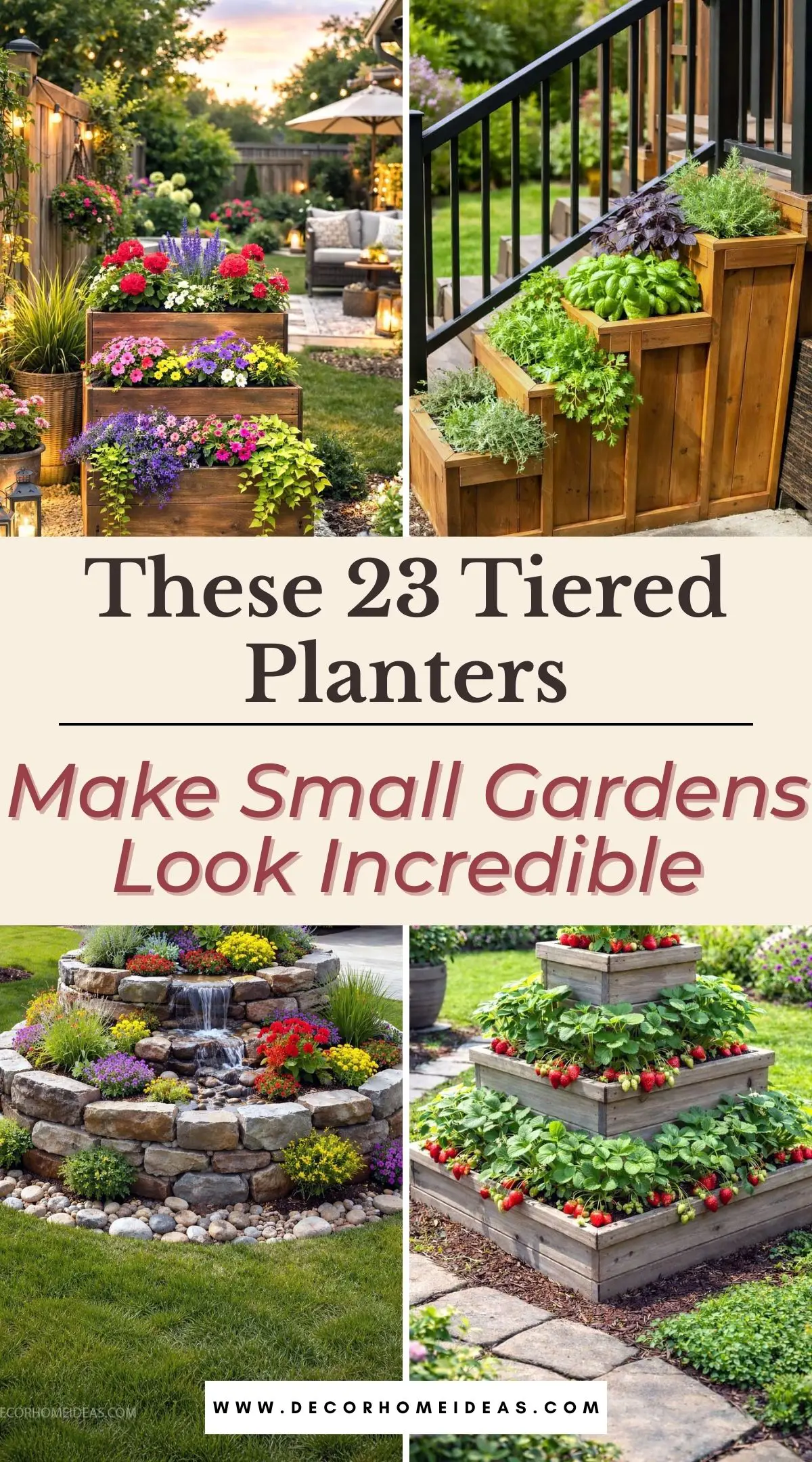 If you want to make the most of your garden space, tiered planters are the perfect solution. Discover inspiring vertical planter designs that add beauty, organization, and dimension to patios, balconies, and backyard gardens while showcasing flowers, herbs, and greenery in a stunning way.