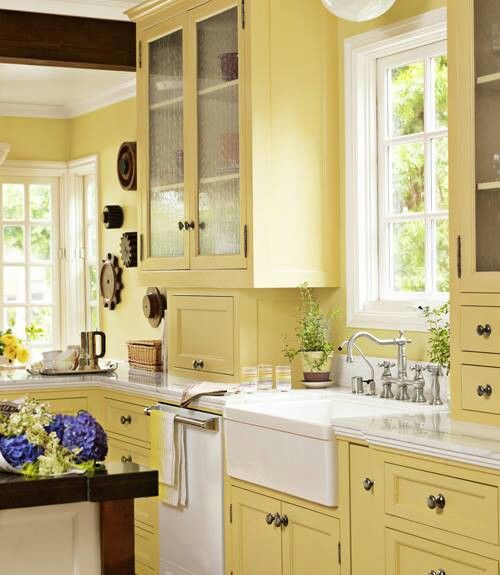 Yellow kitchen apron sink #sink #apronsink #kitchen #kitchensink #decorhomeideas
