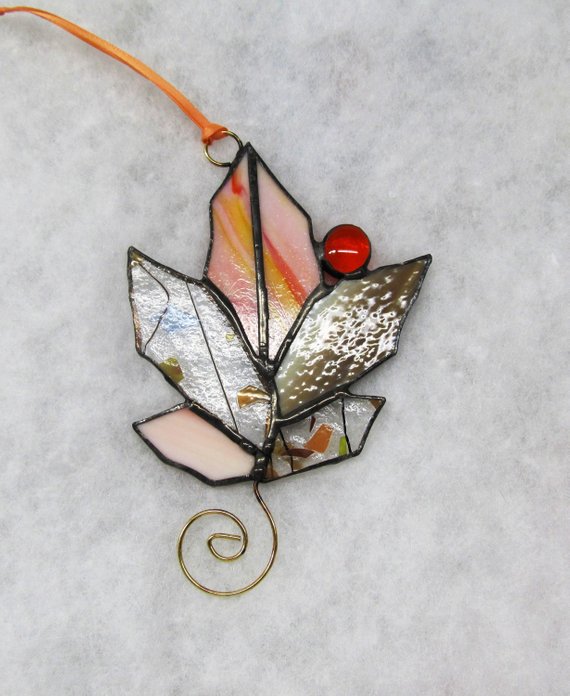 Autumn Glass Leaf #falldecor #etsy #fallideas #falldecoration #decorhomeideas