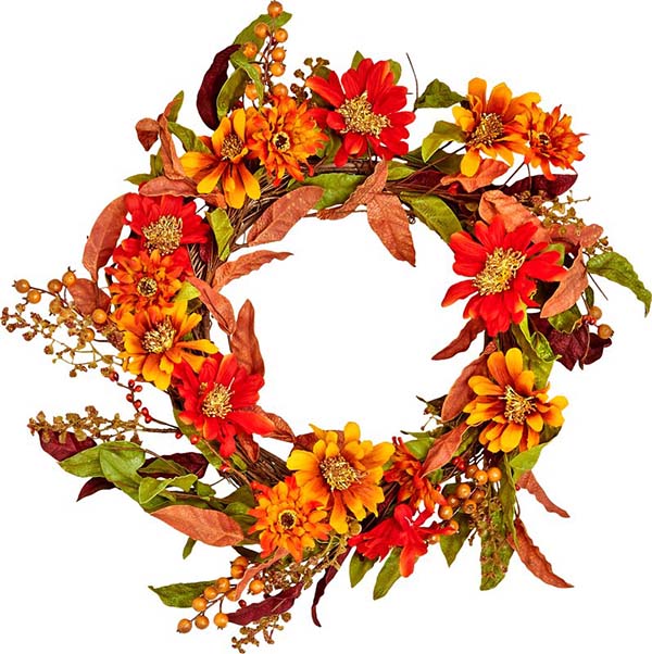 Berries and leaves wreath #wreath #falldecor #fallwreath #falldecoration #decorhomeideas