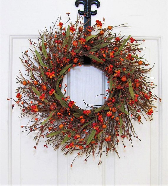 Berry Rustic Wreath #wreath #falldecor #fallwreath #falldecoration #decorhomeideas