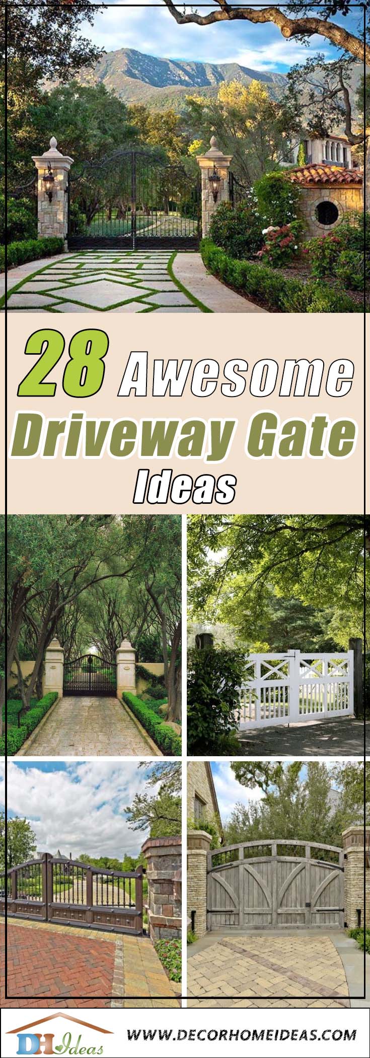 Selection of the best driveway gate ideas and designs available. Metal, wrought iron, wooden driveway gates - designs and layouts.