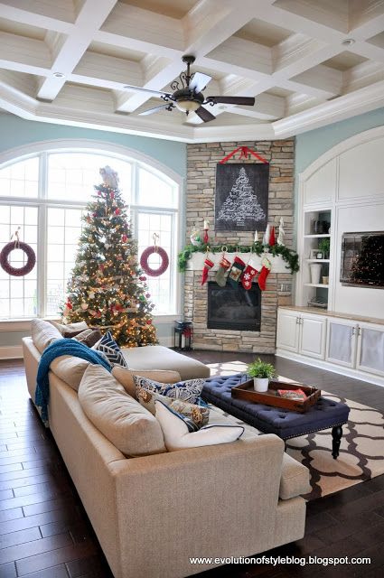 Corner fireplace decorated for Christmas #fireplace #fireplaceideas #corner #decorhomeideas