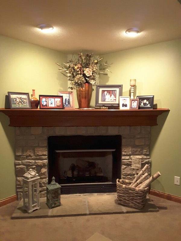 Corner fireplace decoration #fireplace #fireplaceideas #corner #decorhomeideas