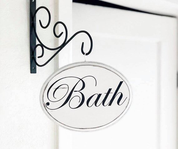 Country Bathroom Door Sign #countrybathroom #countrydecor #bathroom #farmhouse #decorhomeideas