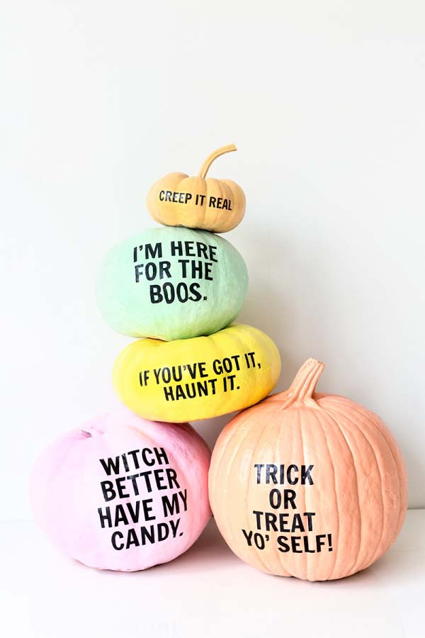 DIY Quotes Pumpkins #pumpkin #falldecor #nocarve #homedecor #decorhomeideas