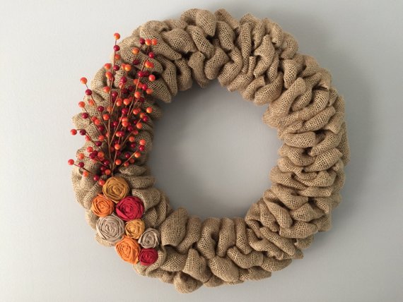 Fall Burlap Wreath #wreath #falldecor #fallwreath #falldecoration #decorhomeideas