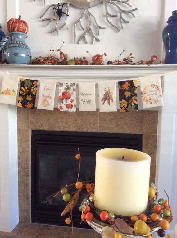 Fall Decor Mantle Banner #falldecor #etsy #fallideas #falldecoration #decorhomeideas