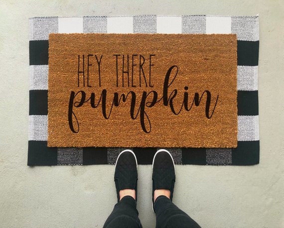 Hey There Pumpkin Doormat #falldecor #etsy #fallideas #falldecoration #decorhomeideas