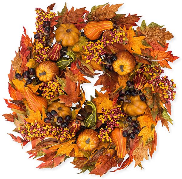 Hollow Silk Fall Wreath #wreath #falldecor #fallwreath #falldecoration #decorhomeideas