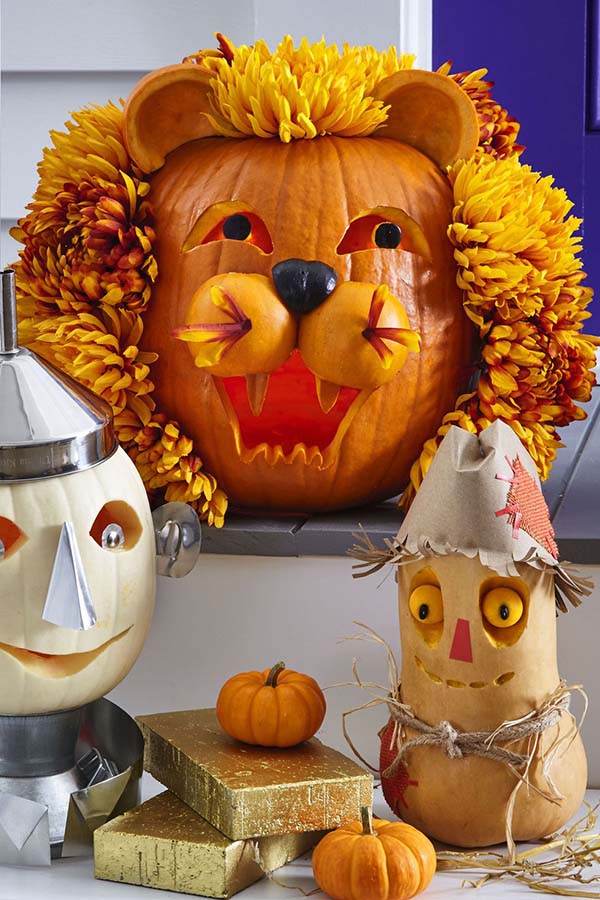 Lion Pumpkin Carving Idea #pumpkin #carving #halloween #falldecor #decorhomeideas