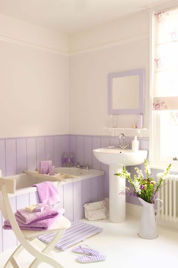 Pale purple bathroom #purplebathroom #purple #bathroom #lavender #bathroomideas #decorhomeideas