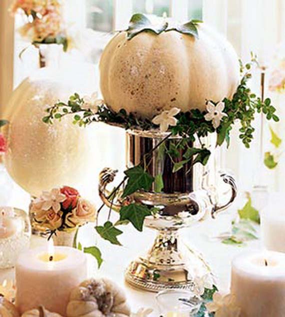 Pumpkins and Greenery #pumpkindecor #centerpiece #falldecor #decorhomeideas