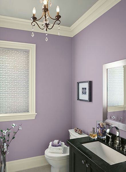 Simple purple bathroom design #purplebathroom #purple #bathroom #lavender #bathroomideas #decorhomeideas