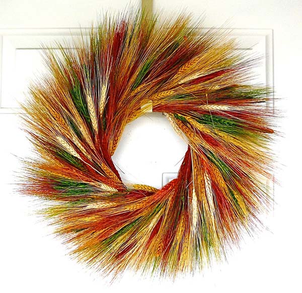 Sunset Wheat Wreath #wreath #falldecor #fallwreath #falldecoration #decorhomeideas