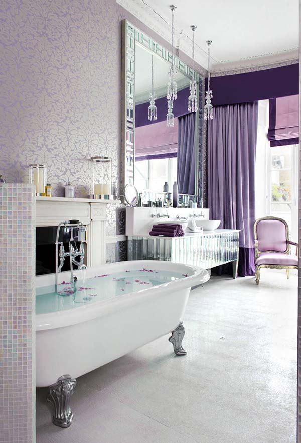 Luxury purple bathroom design #purplebathroom #purple #bathroom #lavender #bathroomideas #decorhomeideas