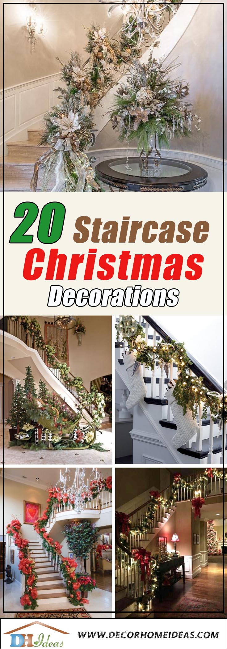 Christmas Stairways Decoration #Christmasdecor #staircase #stairs #stairway #Christmas #decorhomeideas