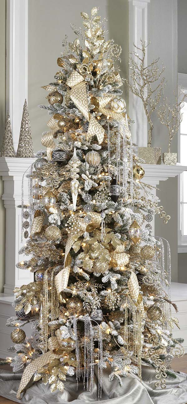 Christmas Tree In Gold And Silver